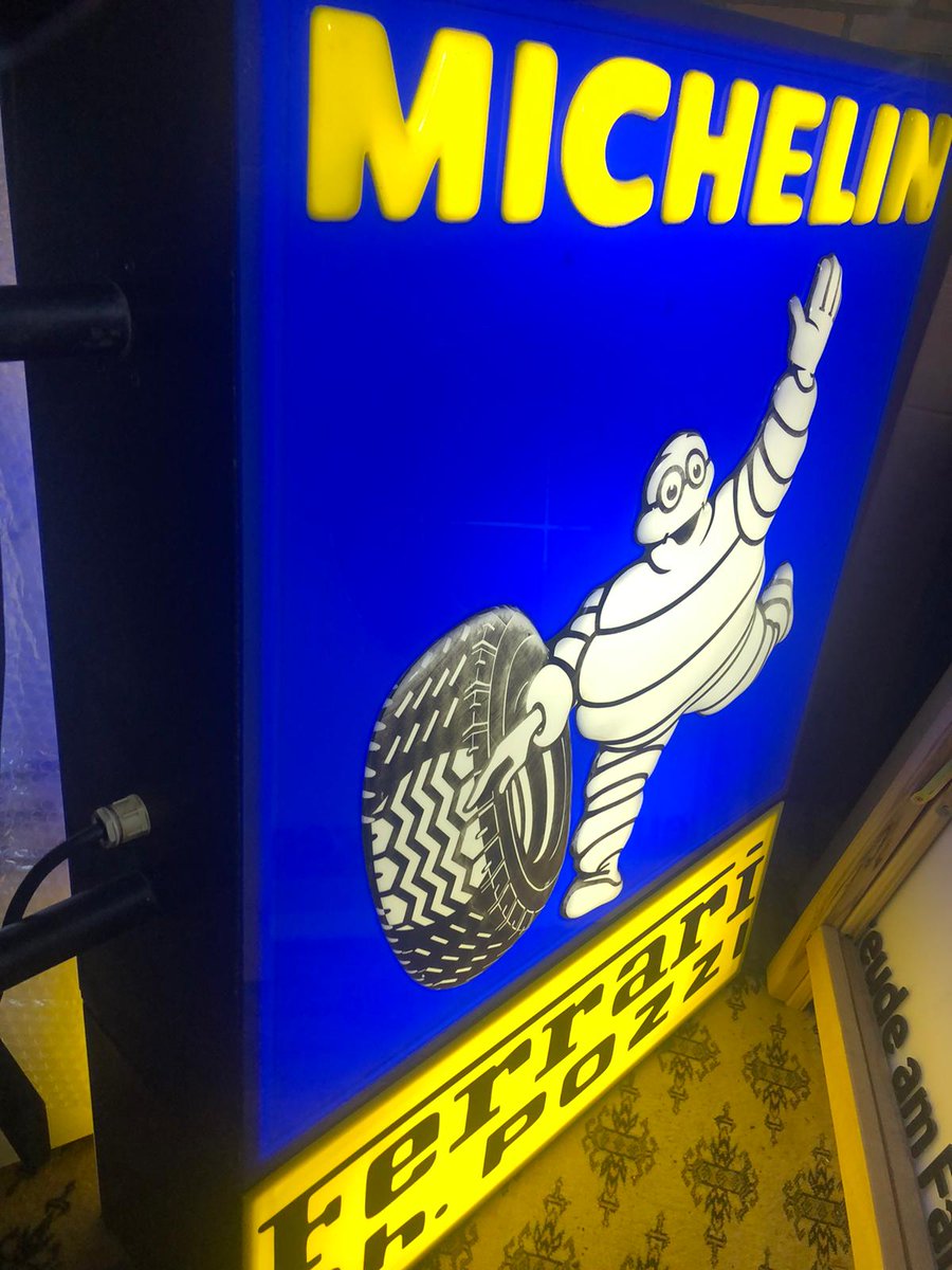 1970s Ferrari official dealer Charles Pozzi illuminated sign.

This Michelin Charles Pozzi Ferrari illuminated sign was displayed at the famous Pozzi Ferrari dealership in Paris in the 1970's.

It measures 47" x35" x 5"
Fantastic display piece.
Price upon Request