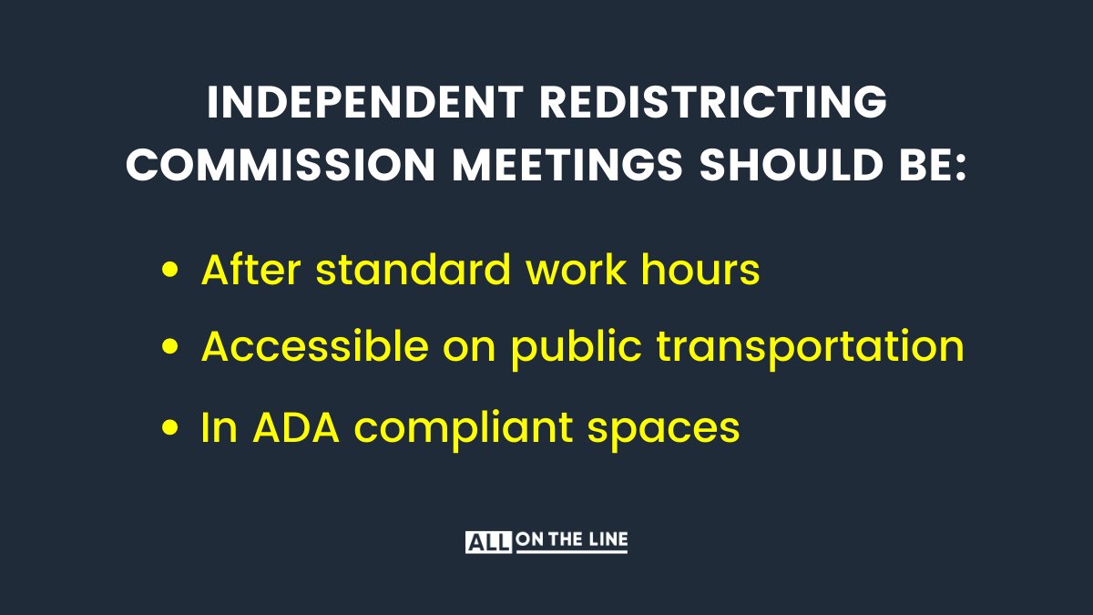 allontheline_az's tweet photo. Arizona is one of 21 states with an independent redistricting commission—a group that is solely responsible for drawing state and congressional districts. 

Commission meetings must be accessible to *all* Arizonans. https://t.co/XC17TY3SxT