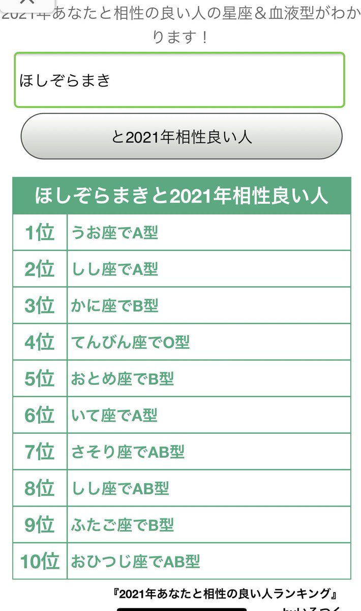 ほしぞらまき ฅ ơwơ ฅ ほしぞらまきと21年相性良い人 1位 うお座でa型 2位 しし座でa型 3位 かに座 でb型 4位 てんびん座でo型 5位 おとめ座でb型 6位 いて座でa型 7位 さそり座でab型 8位 しし座でab型 9位 ふた いろつく