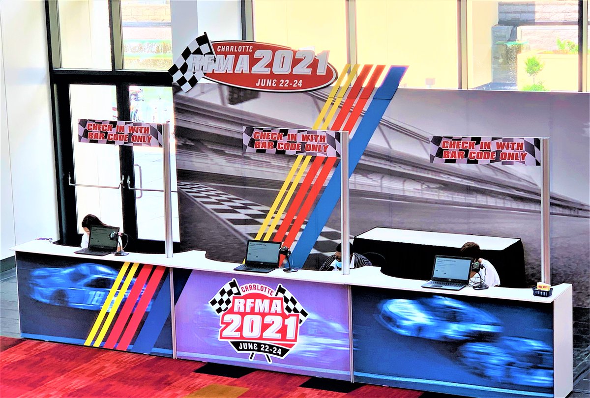 AGSExpoServices's tweet photo. It's move-in day at RFMA 2021! 🏁🚗💨 Opening is tomorrow, June 22-24. #RFMA2021 @RFMA @Charlottgotalot https://t.co/T21ze186bH