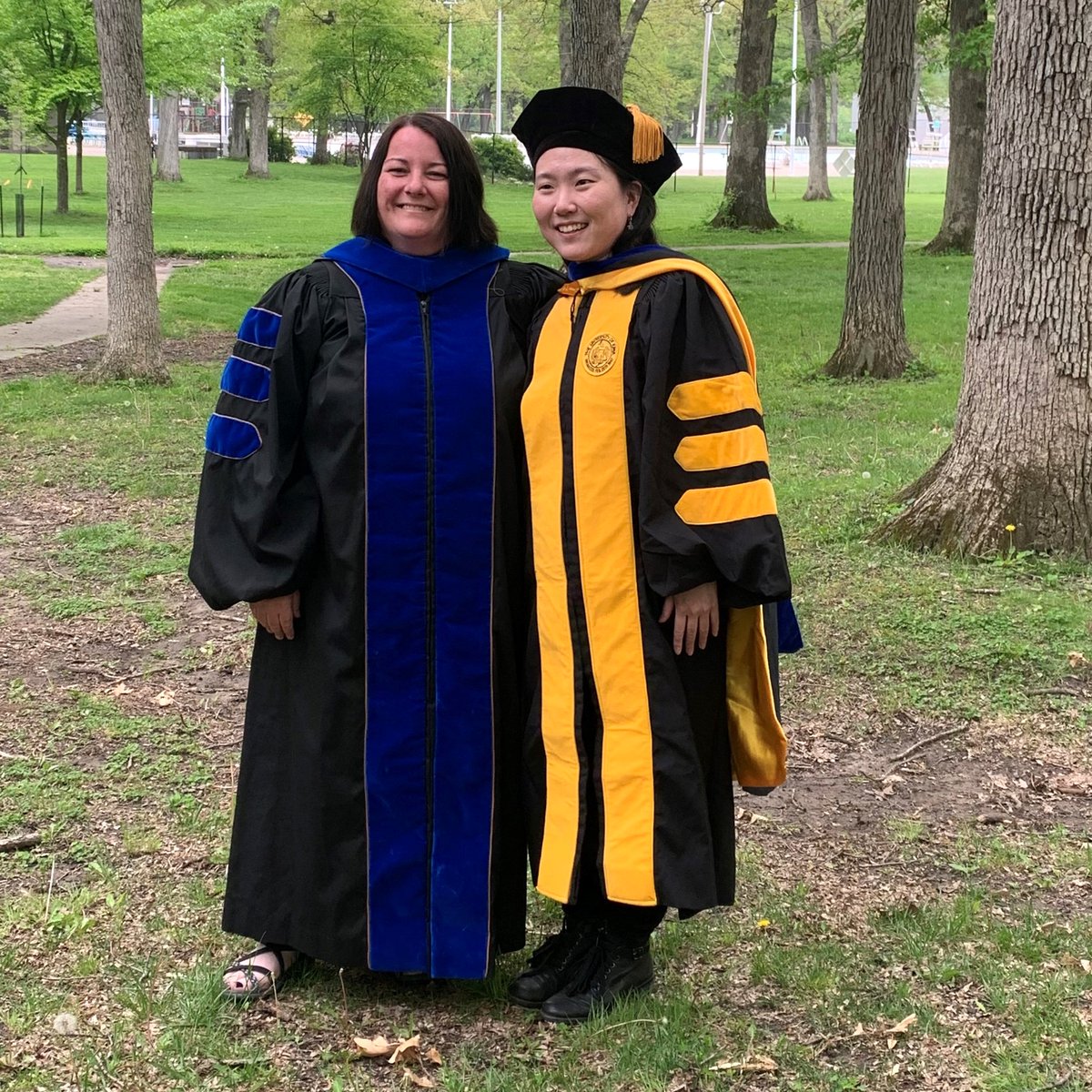 UiPolisci's tweet photo. Congratulations Dr. Bomi Lee @bomiklee on a successful defense of "Interconnected Rivalries."
Photos were taken at departmental graduation celebration, with hooding ceremony performed by advisor Professor Sara Mitchell.
#uiowa #AlwaysAHawkeye #uiowagrad21 #gradHawkStrong https://t.co/JoFkH5ekEp
