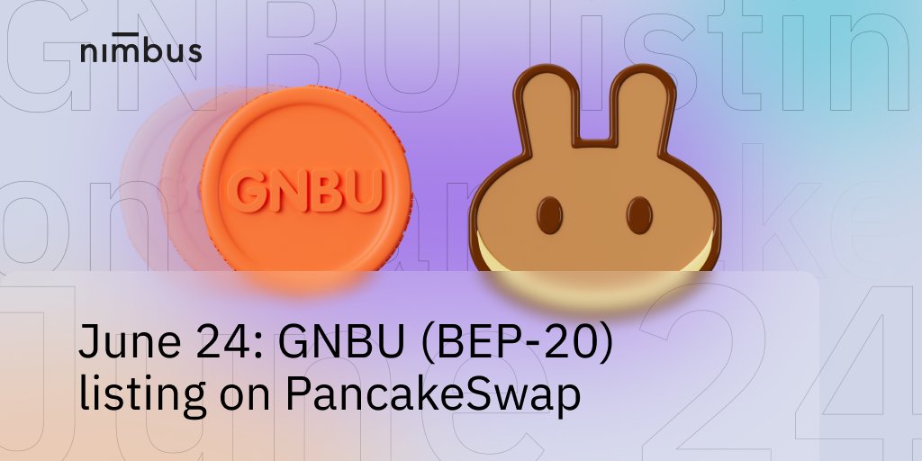 nmbplatform's tweet photo. 📢 The GNBU token will be listed on PancakeSwap DEX on June 24, 2021!🥳🌟

Here's a quick read on the awesome benefits of the GNBU token — and remember, the BEP-20 version has even higher potential!

➡️ https://t.co/BGxW3R7MHu https://t.co/nWBIU1Ruaq
