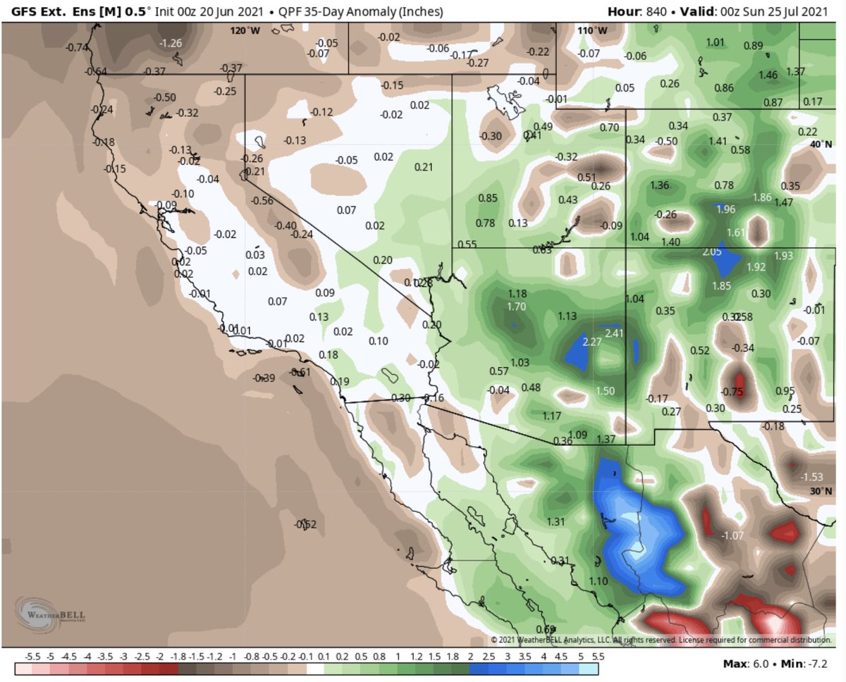 La proyección de lluvia a 35 días de los modelos muestran un panorama muy favorable, con excedentes de lluvia muy elevados en las cuencas de los ríos más importante de Sonora, por lo que esperamos una fuerte recuperación en los niveles de las presas en las próximas semanas.