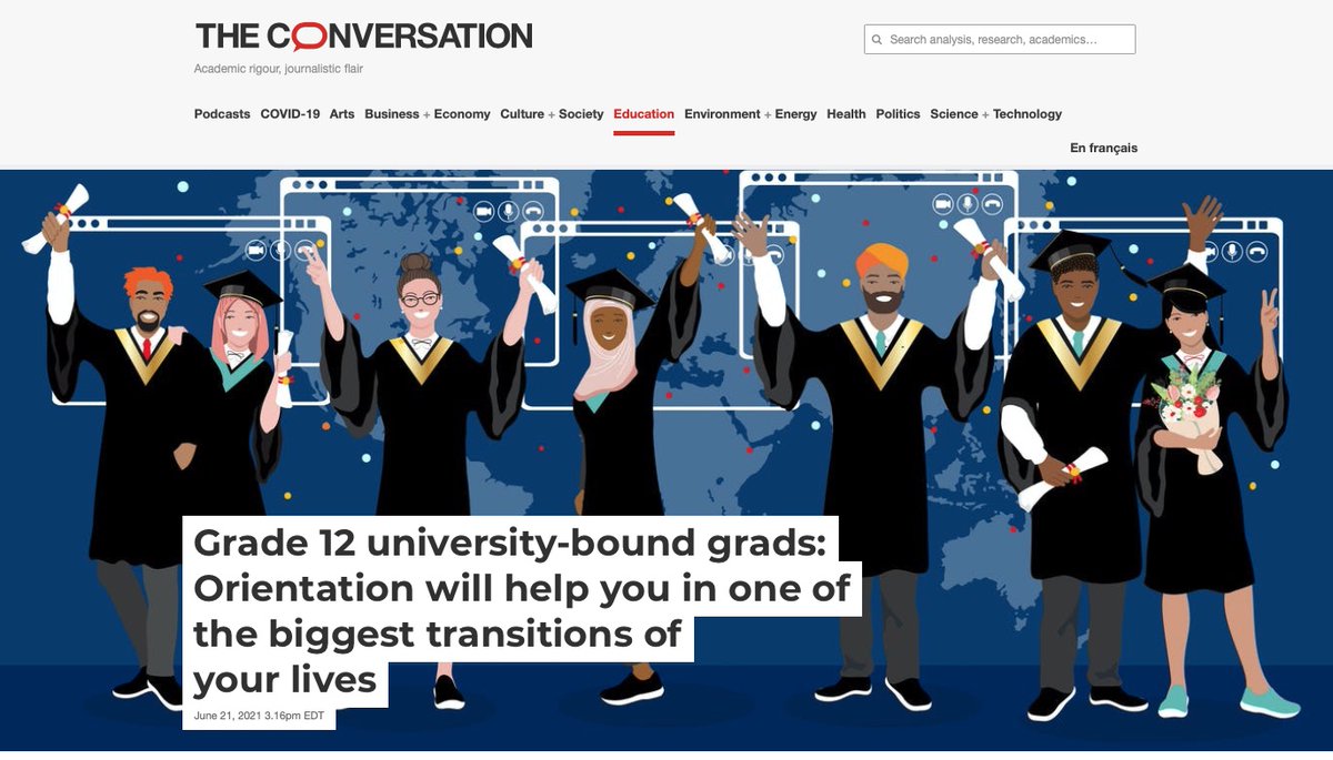 Our article on first-year students' transition to university has been published. To read it and/or publish your own story/article, subscribe to The Conversation. Thanks a lot for your help, Ty! theconversation.com/grade-12-unive…