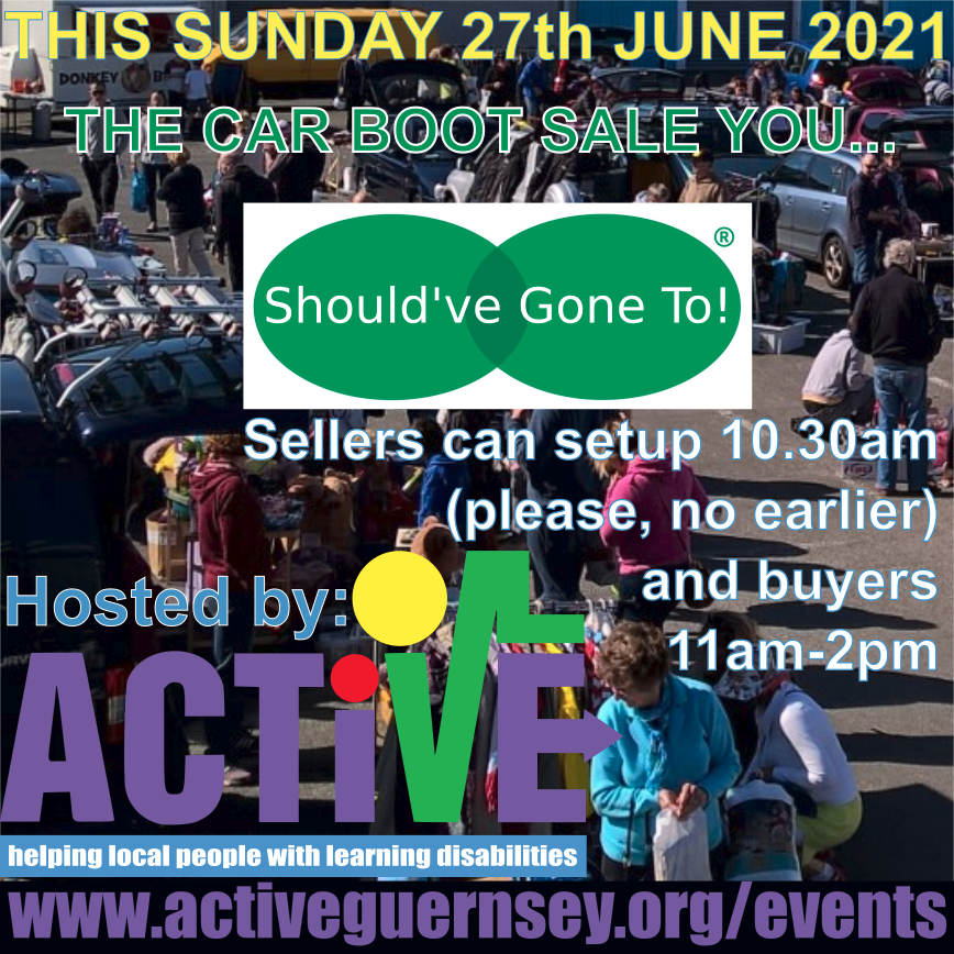 ActiveGuernsey's tweet photo. As well as our regular Saturday Car Boots, this Sunday we're up at the SpecSavers site.
https://t.co/M8QZiI8x5t https://t.co/V9VgO2NDFn