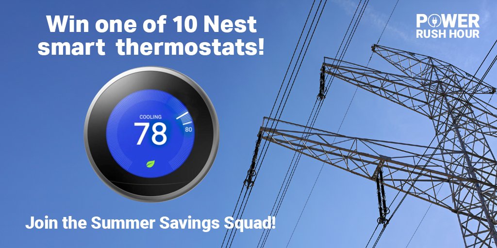 PedernalesCoop's tweet photo. Join #PEC’s #SummerSavings Squad and you could #win one of 10 Nest #smartthermostats! https://t.co/7FBfhcA9rv #EnergyEfficiency #PowerRushHour https://t.co/L53eFgd5DD
