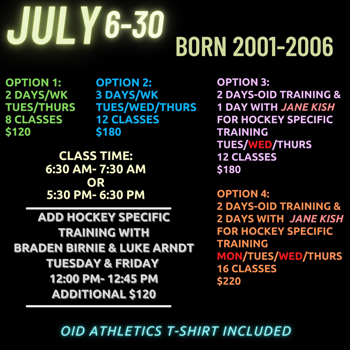 Get your athlete signed up for our July session! Coaches include <a href="/Blue_Jean5/">Lydia Jean</a> <a href="/omichel33/">Olivia</a> <a href="/9birnie9/">Braden Birnie</a> <a href="/janekatelyn/">Jane Kish</a> @ArndtLuke call/txt 897-8105 with questions/to sign up!
