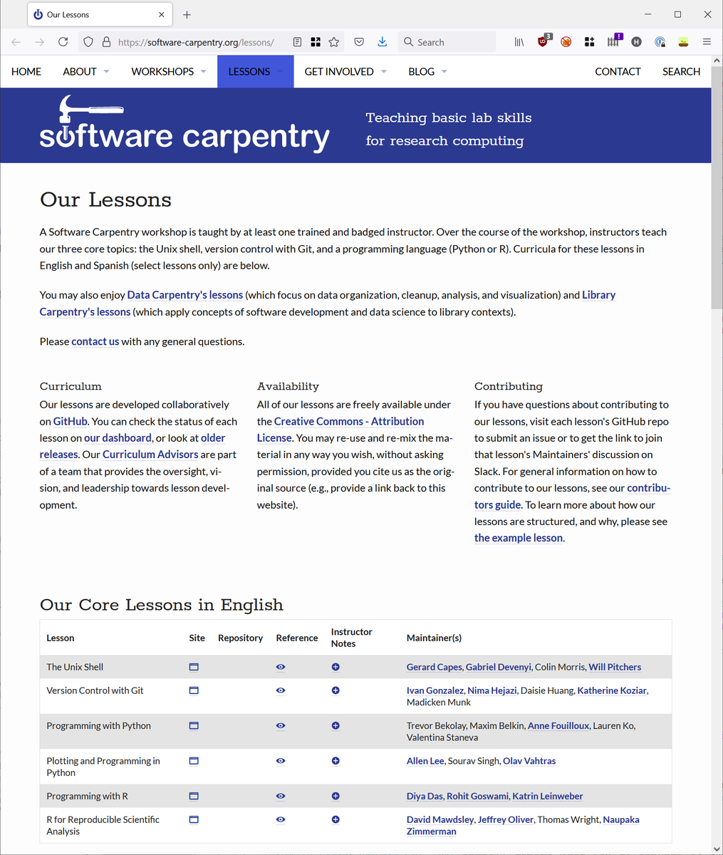 9/Software Carpentry workshops are focused more on tools for software development—including Python and R.