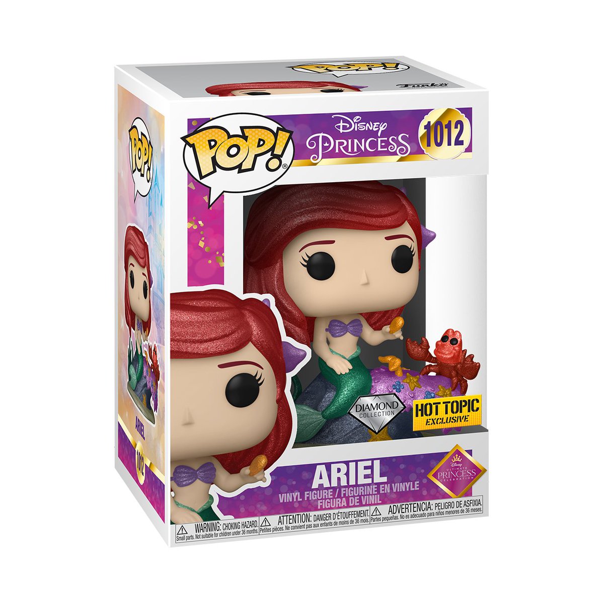 OriginalFunko's tweet image. RT and follow @OriginalFunko for the chance to win a @HotTopic exclusive Disney Ultimate Princess Ariel Diamond edition Pop! #Funko #FunkoPop #Ariel #Disney