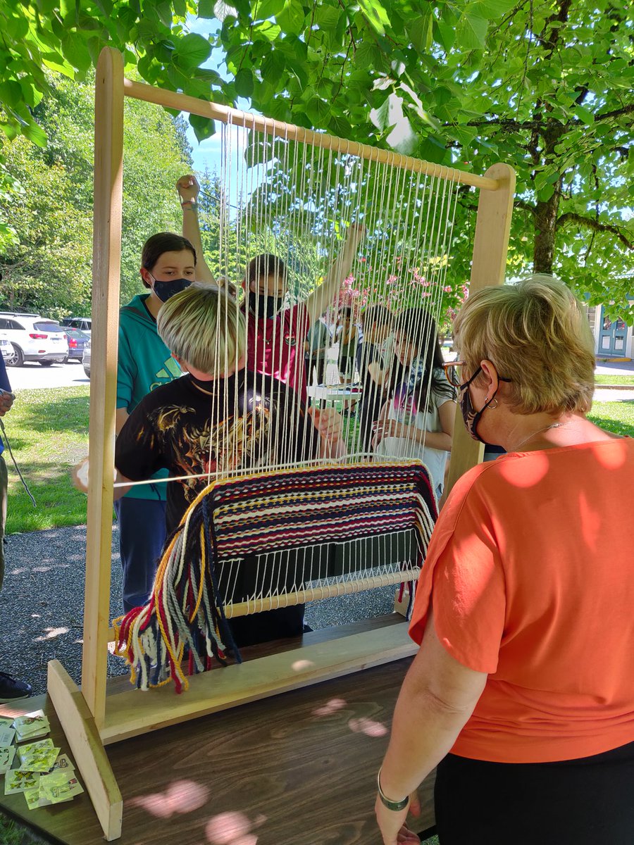 CaitlinChaddock's tweet photo. What a special way to honour National Indigenous Peoples Day with a schoolwide weaving project. Thank you @MargiSpooner and the Indigenous Ed team for organizing. Cannot wait to see the finished result! https://t.co/4x2agevjow