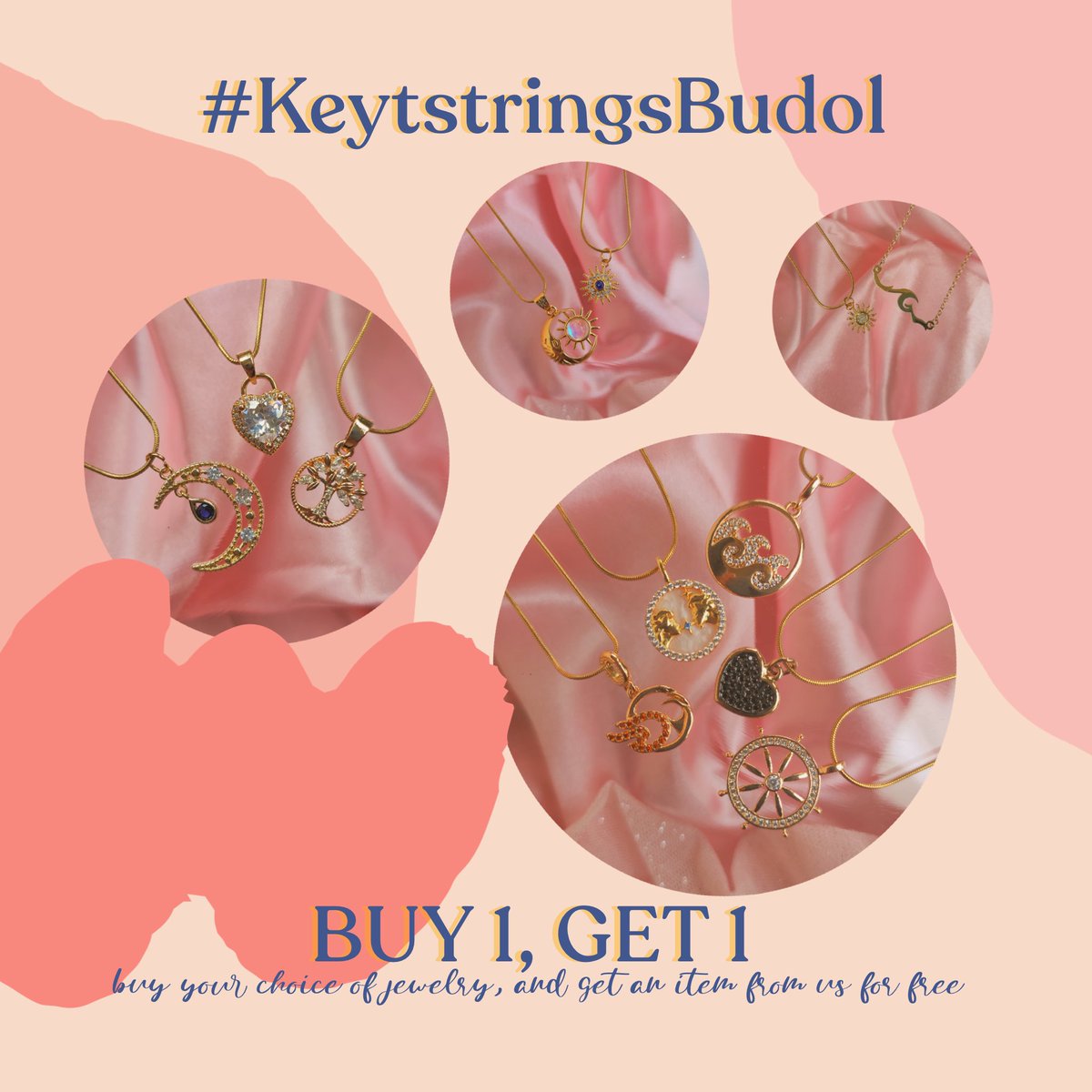 keytstrings's tweet photo. Ready na ba kayong magpabudol sa Keytstrings? βCause we have our first ever #KeytstringsBudol promo! π
β¨ BUY 1 jewelry of your choice, and GET 1 item from us for free! β¨
WHEN: June 24, 2021 (00:01am-11:59pm), UNTIL OUR GIFT STOCKS LAST.
SHOP HERE: https://t.co/8M67eQx47M https://t.co/9uE9FroBNy