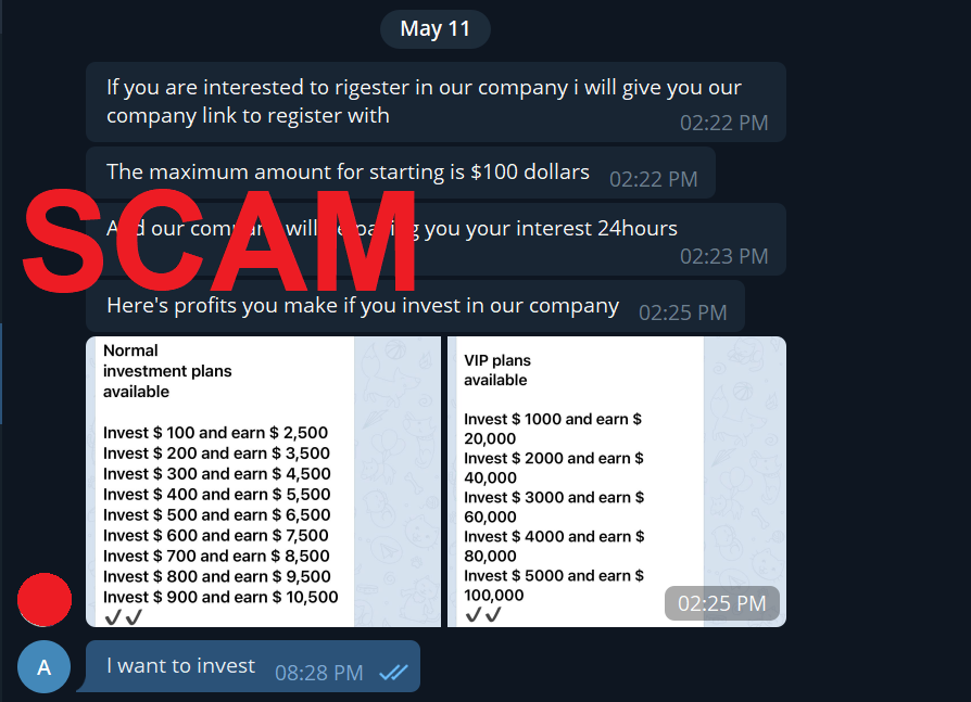 nascgovau's tweet photo. Scamwatch has received reports of cryptocurrency investment scams originating over Telegram. Do not respond to unsolicited messages offering investment opportunities and always seek independent financial advice. https://t.co/EWBoEjOsZj