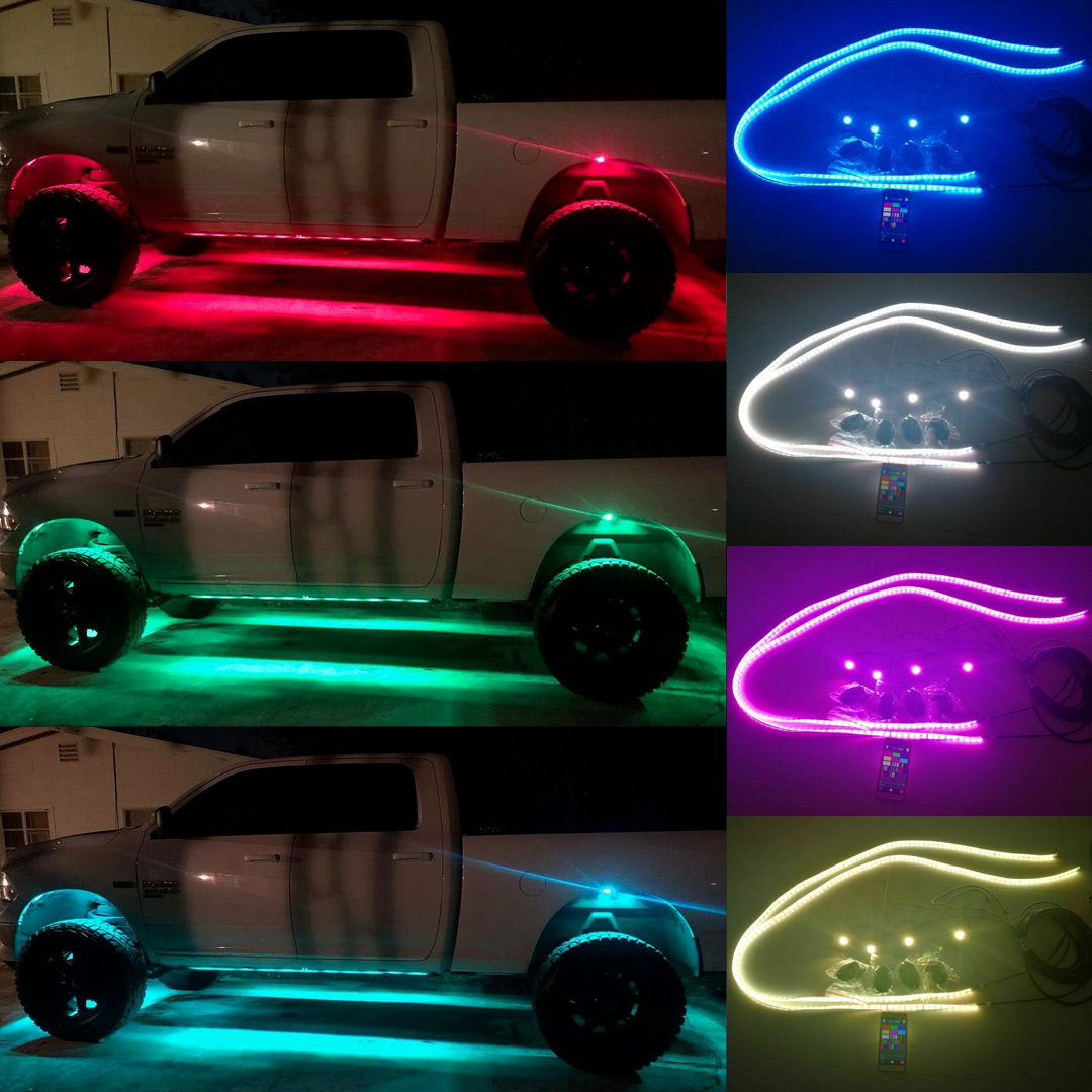 Sando_carlight's tweet photo. 【 LED Underglow + Rock Lights Kit 】
2pcs 6.5FT LED Strips Lights + 4pods Rock Lights RGB Color Change LED Underglow Kit Bluetooth Controller
https://t.co/MYxExz34QL
#rocklights #ledunderglow #striplights #pods #car https://t.co/pIa81spFEr