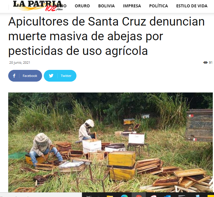 disclosurebol's tweet photo. #ALERTA EN #BOLIVIA LOS PESTICIDAS #TRANSGENICOS  DESTRUYEN LA #MADRETIERRA LA BIODIVERSIDAD NATURAL Y LOS PRODUCTOS ORGANICOS DE LA TIERRA. AHORA ESTAN MATANDO MILLONES DE ESPECIES DE ABEJAS DE CRIANZA NATURAL . #NOTRANSGENICOS #NOBAYER #NOMONSANTO @LuchoXBolivia @evoespueblo https://t.co/P7BWQGIw6b