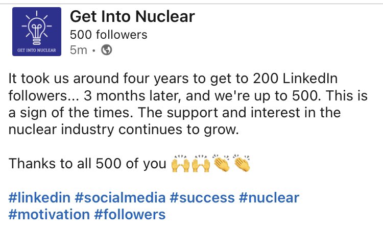getintonuclear's tweet photo. As support finally starts to grow for #nuclearenergy as part of the #energymix to achieve #netzero the amount of people we are able to help #getintonuclear continues to grow. Thank you ๐ #nuclearenergyiscleanenergy https://t.co/Y25BwVmrtj