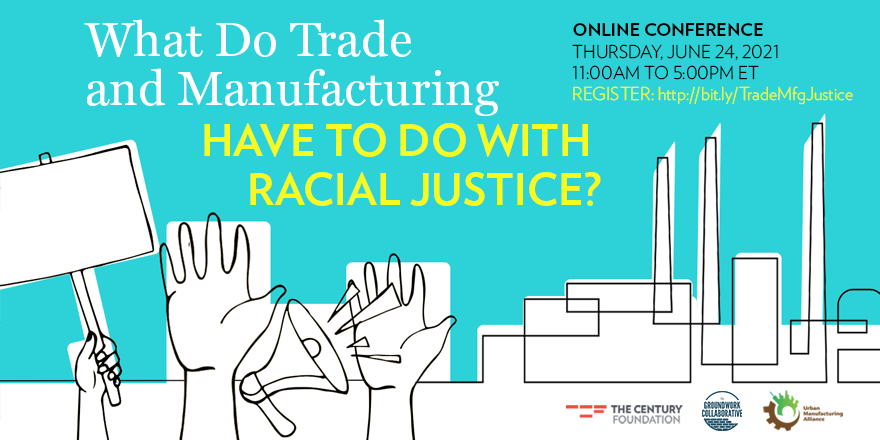 There's still time to join us, <a href="/Groundwork/">Groundwork Collaborative</a>, @UMfgAlliance, @WhipClyburn, <a href="/rosadelauro/">Rosa DeLauro</a>, <a href="/DarrickHamilton/">Darrick Hamilton</a>, and many more on Thursday to discuss manufacturing, trade policy, and racial justice!

RSVP now: whova.com/portal/registr…