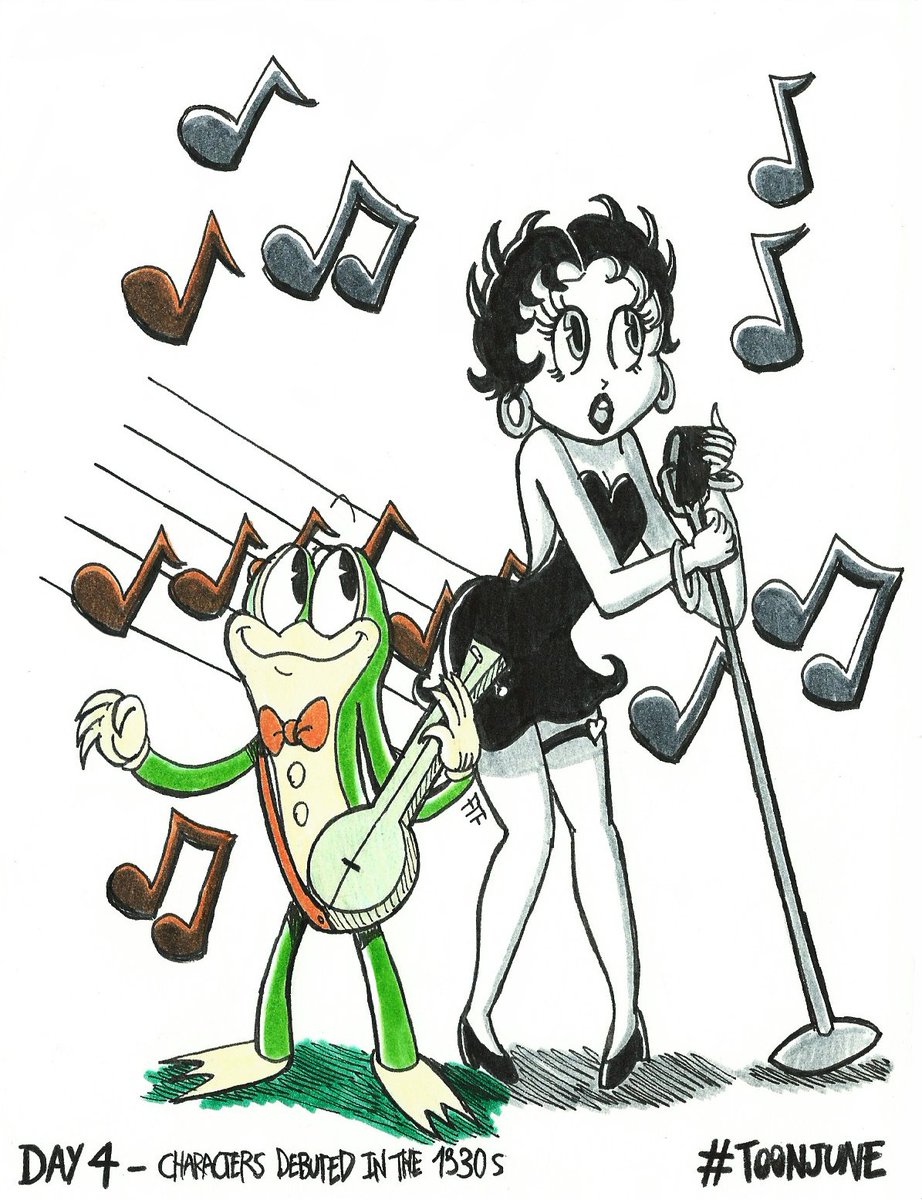 FTFTheToonist's tweet photo. [CLASSICS] Let's start to play the music/the song and to swing to your possible dance. 🎼💿🕺💃
🎶Happy National Music Day for you from foreign countries! 🎵 

#NationalMusicDay #Music #FTFTheToonist #FricFrog #OCs #FelixTheCat #BettyBoop #FlipTheFrog #FanArts #Throwback https://t.co/Rn76QFi82N
