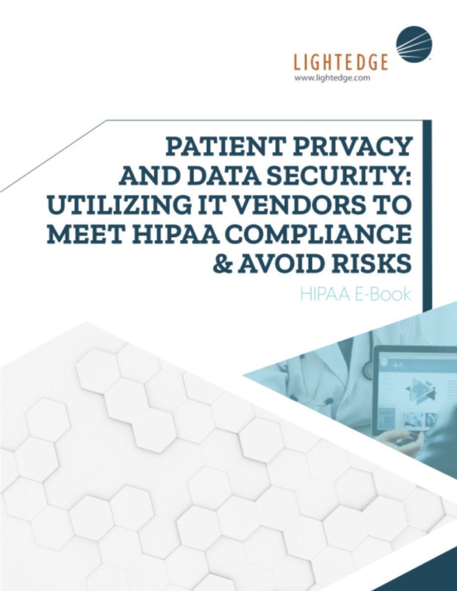 Lightedge's tweet photo. One easy way to meet HIPAA compliance and avoid risk is by utilizing an IT vendor (like LightEdge!) Learn more in this FREE guide! #LightEdgeWhitepaper #HIPAA #compliance #HIPAAcomplianthosting https://t.co/Ow0P4JN7uY https://t.co/7oASZhxdi2