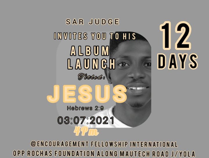 alpha_ndama's tweet photo. 12 days to go y'all #JesusToTheWorld
#MakingJesusFamous
#SarJudgeMuzik
#3rdJuly
#nobility
#efi https://t.co/LDs676gcgh