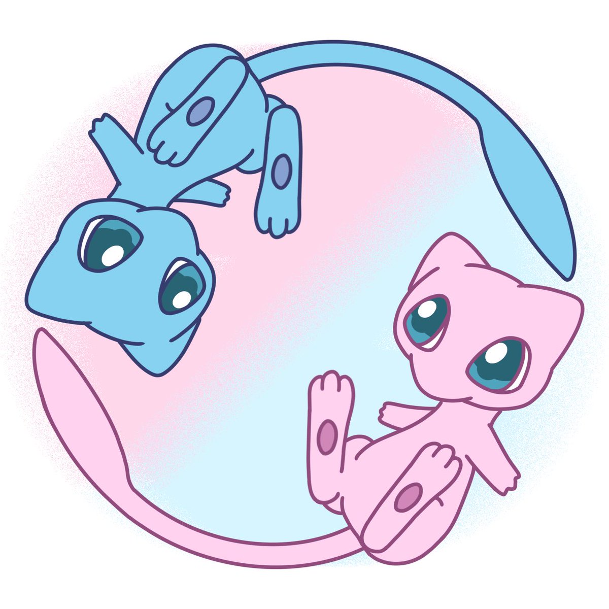 アオト ミュウとミュウ ポケモンイラスト