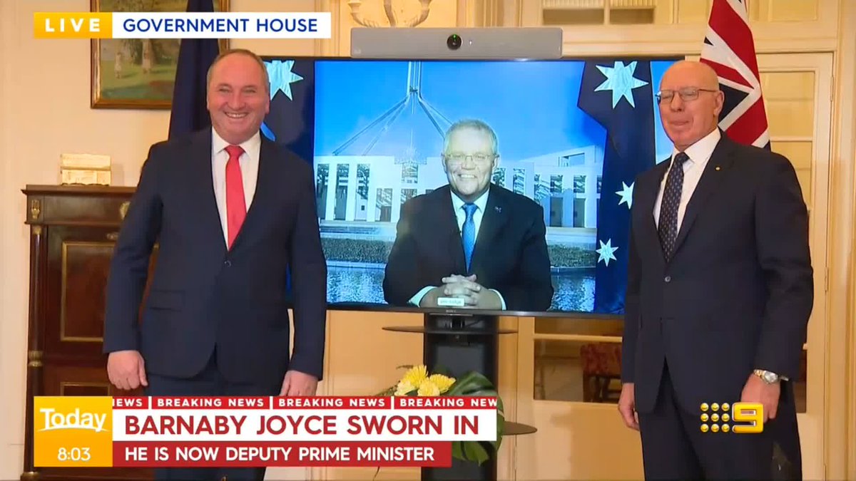 BREAKING Barnaby Joyce has been sworn in as Deputy Prime Minister. News