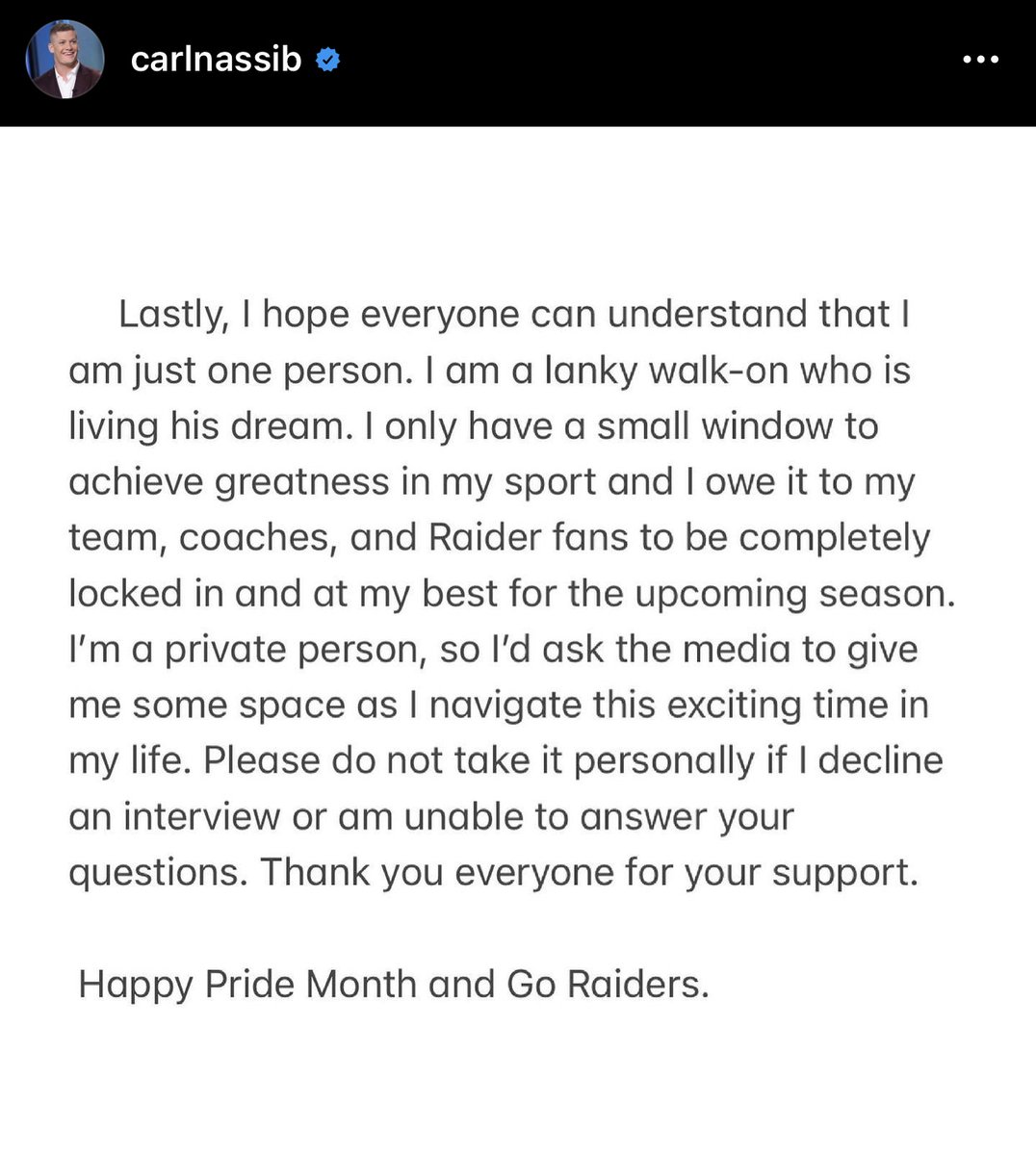 Las Vegas Raiders (@raiders) on Twitter photo Proud of you, Carl π€ Proud of you, Carl π€
