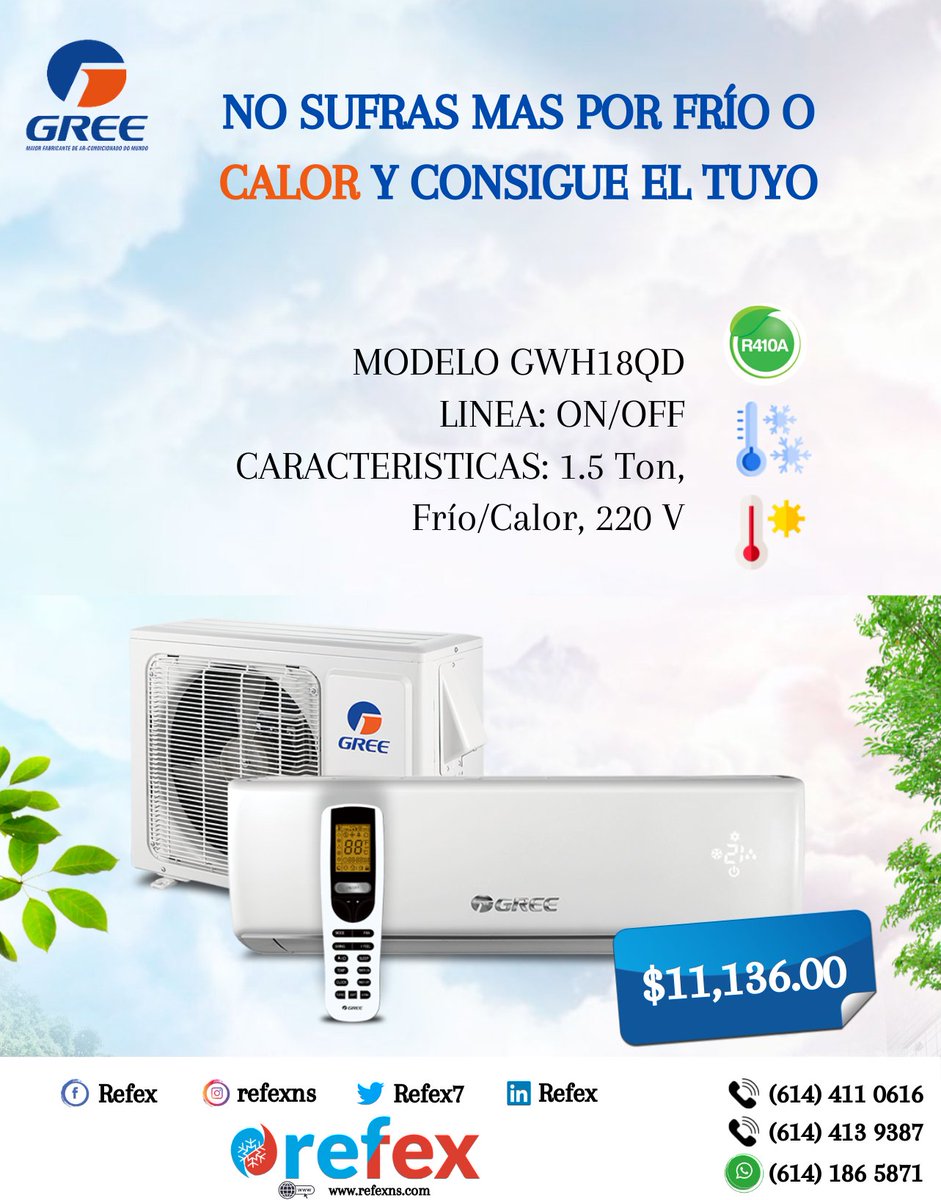 Refex7's tweet image. Ya no suframos mas por el calor   #clima #minisplit #refex