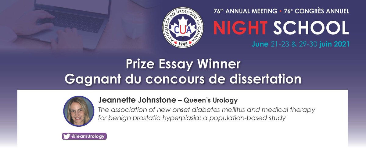 Congratulations to the #CUANightSchool2021 prize essay winners: @TeamUrology and @BouhadanaD 👏 Remember to visit the Poster Hall and use the contact form to send us any questions you have!