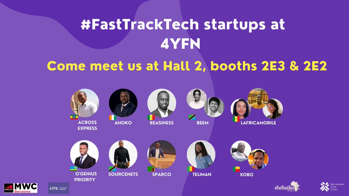 haifabensa's tweet photo. Come meet excellent #African #startups and myself with the #FastTrackTech project at @4YFN_MWC 

If you are in Barcelona and interested in prospects/investing with the tagged startups, hit me up and I will send you an entry ticket !
#MobileWorldCongress #4YFN21 #MWC21 #MWC #4YFN https://t.co/bWbXvHpQYQ