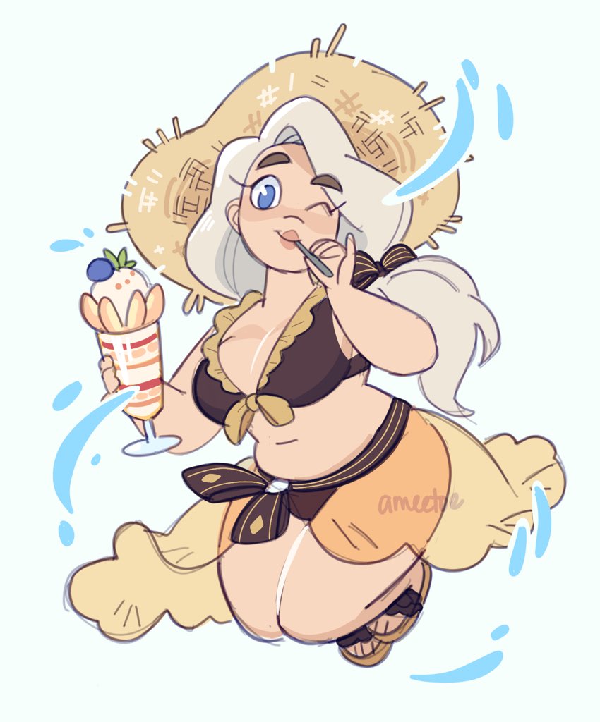mietita's tweet photo. mercedes’ summer outfit in fe heroes has me in a chokehold 🍨🏖 https://t.co/86EqnMm571