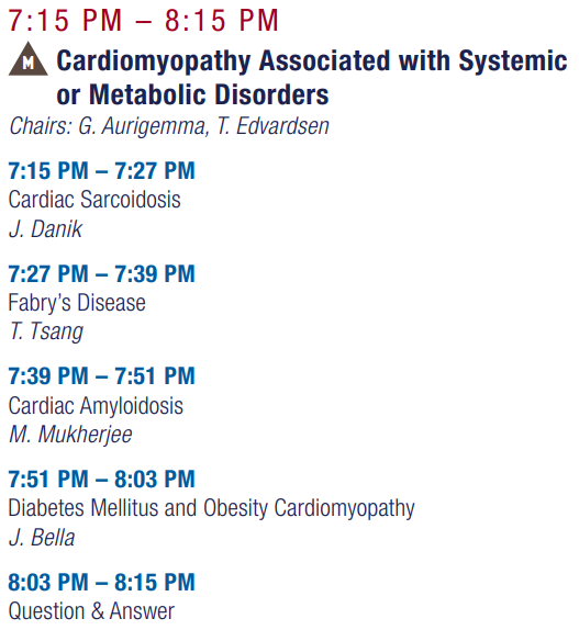 ASE360's tweet photo. Cardiomyopathy Associated with Systemic or Metabolic Disorders coming up at 7:15 PM ET at #ASE2021 Follow Twitter Champions for insights @ThorEdvardsen @MMukherjeeMD @ErinMichos #EchoAtHome #VirtualEcho #EchoFirst https://t.co/mz8CDUBM7k