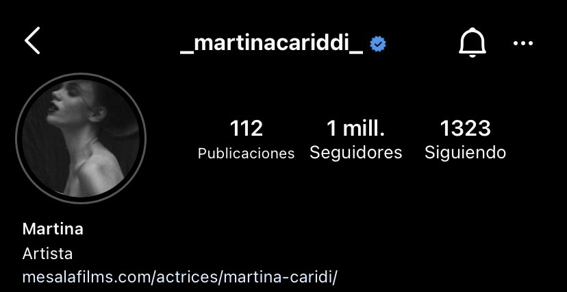 sophrios's tweet photo. Martina Cariddi (Mencía en @EliteNetflix) acaba de llegar a 1M de seguidores en instagram. 
Cuando anunciaron hace menos de un año que estaría en Élite, apenas tenía 22k. 
¡Felicidades Martina!❤️❤️👏🏻 https://t.co/HrrVWWQ6tM