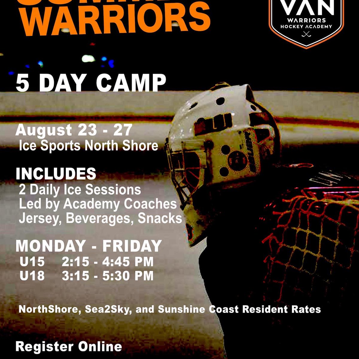 Dust off the Rust for next Season! 
Come join us for Warrior Summer Camps to get ready for next season. 

Head to our website westvanwarriors.com for more info and details.