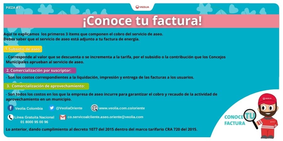 VeoliaOriente's tweet photo. Estimado cliente, aquí te explicamos los primeros tres (3) ítems que componen el servicio de aseo #ConoceTuFactura. https://t.co/MpRb0416Y3