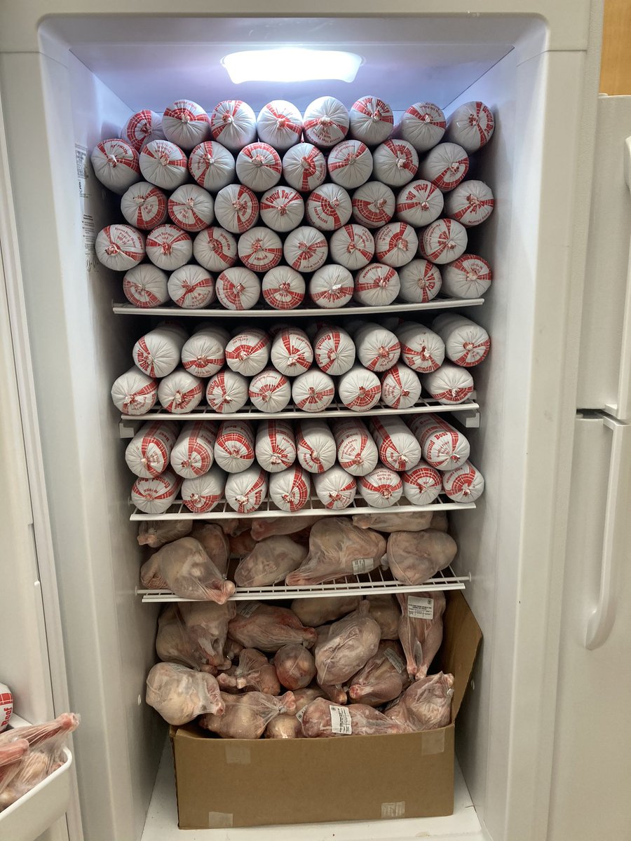 The hard work of @studentledfarm @SchoolAltario @plrd25 has paid off. Two steers filled two freezers full of beef!! Also a few chickens in the freezer. #farmtofork #agriculture #ageducation