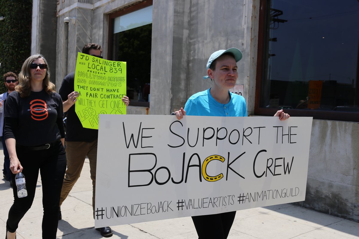 Two years ago today, the crew of #BoJackHorseman ratified their first #AnimationGuild Union contract that established #wageminimums and employer-paid health &amp; retirement benefits. The workers organized together and won!

#unionstrong <a href="/IATSE/">IATSE // #IASolidarity</a> #WeAre839 #valueartists