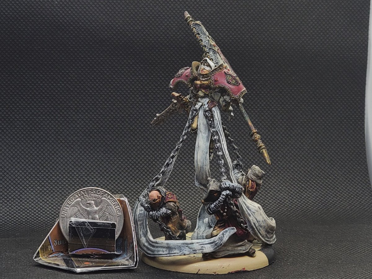 empryme's tweet photo. I'm actually surprised I have not posted the #Harbinger sooner (or at least found when I did). So for #MiniatureMonday, @privateerpress here is the model with ALL the scarves.
#p3painters #ProtectorateofMenoth #WARMACHINE https://t.co/MJDw4W36yc