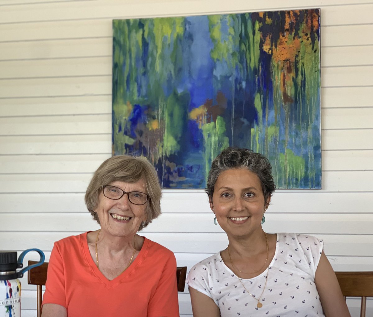 DrNadiaChaudhri's tweet photo. Today I watched 200 of the finest hairs from my head circle down the drain. Getting mentally ready to rock a bald head 💪🏼 Until then, here’s me (with hair) &amp; my mama ♥️ https://t.co/2u9xlvMyXG