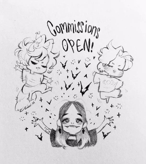 ⭐️⚰️Opening Commissions!⚰️⭐️  
I feel like it's been so long since I've taken some ;; All info will be on the Google form attached! I will be selecting peeps and sending emails (to keep things organized!) in about two days! ToT thank you so much 💀🦇 
https://t.co/70rvrE4Vb7 