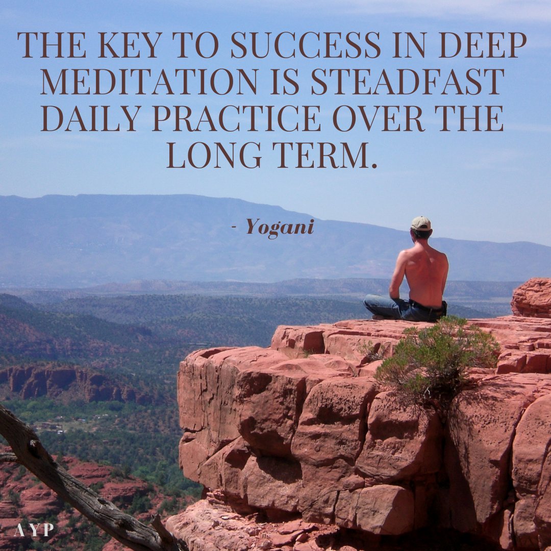 AYPYoga's tweet photo. The key to success in DEEP MEDITATION is steadfast daily practice over the long term. ~ Yogani https://t.co/PW4cswYdwk
#yoga #meditation #deepmeditation #yogani #aypyoga https://t.co/KD9AMNkaHI