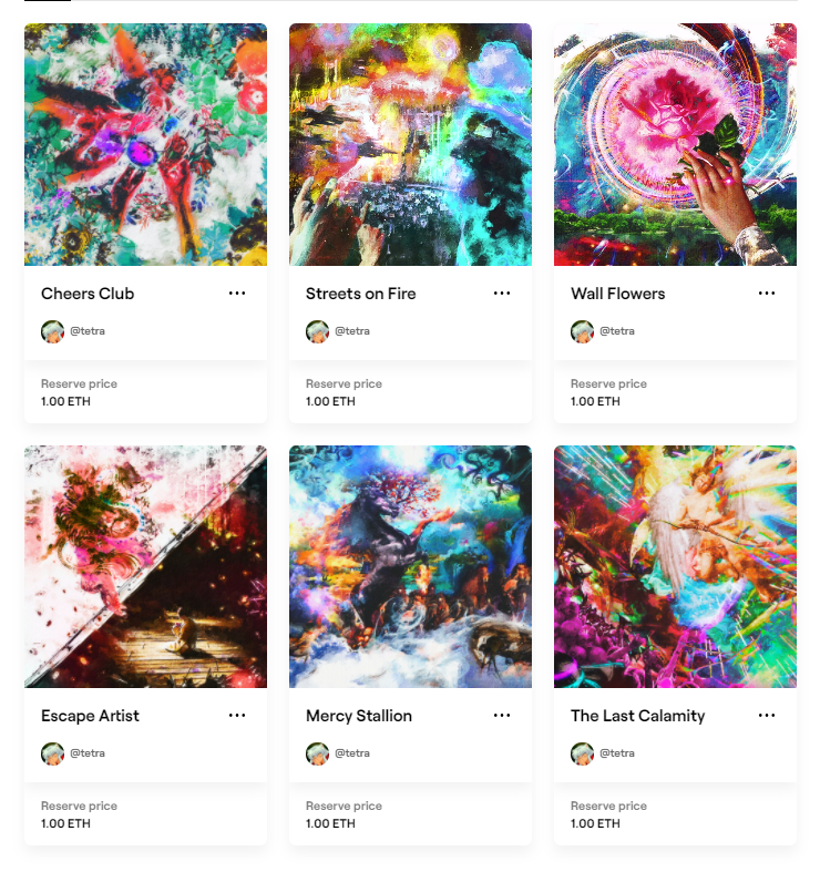 0XTETRA's tweet photo. $ETH is at $1893.71. Six #NFTs &amp; a palette of different expressions at 1Ξ. Minted on @withFND. One will be opening the auction hosted by @itstheAGAH Friday June 21st. Won't be another chance like this. 🌐➕ https://t.co/fSmdplWUv5