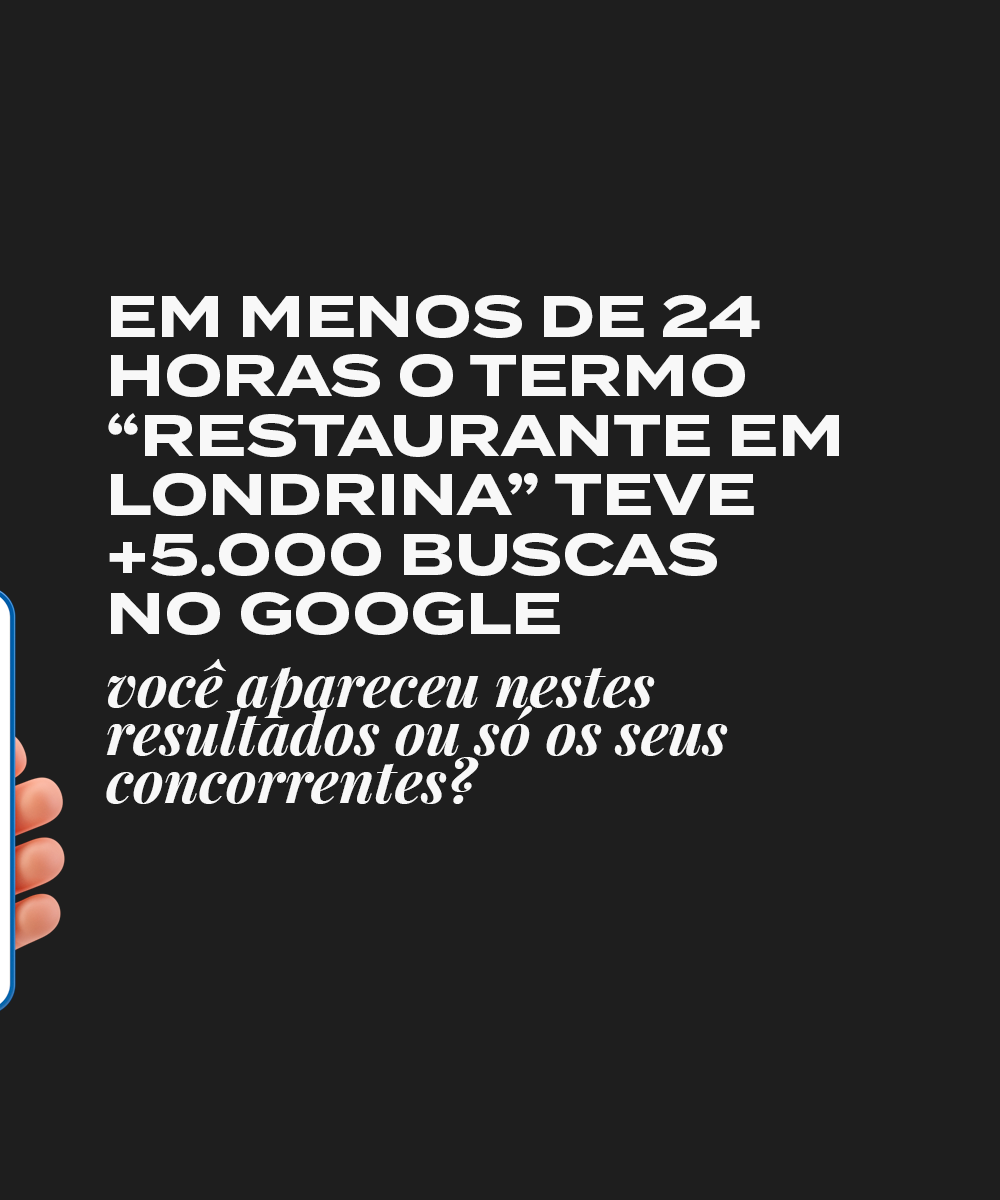 nelludesign's tweet photo. Você sabia que em nas últimas 24h o termo "restaurantes em londrina" tiveram mais de 5000 buscas? Isso é bizarro! https://t.co/6GNlhqUcZy