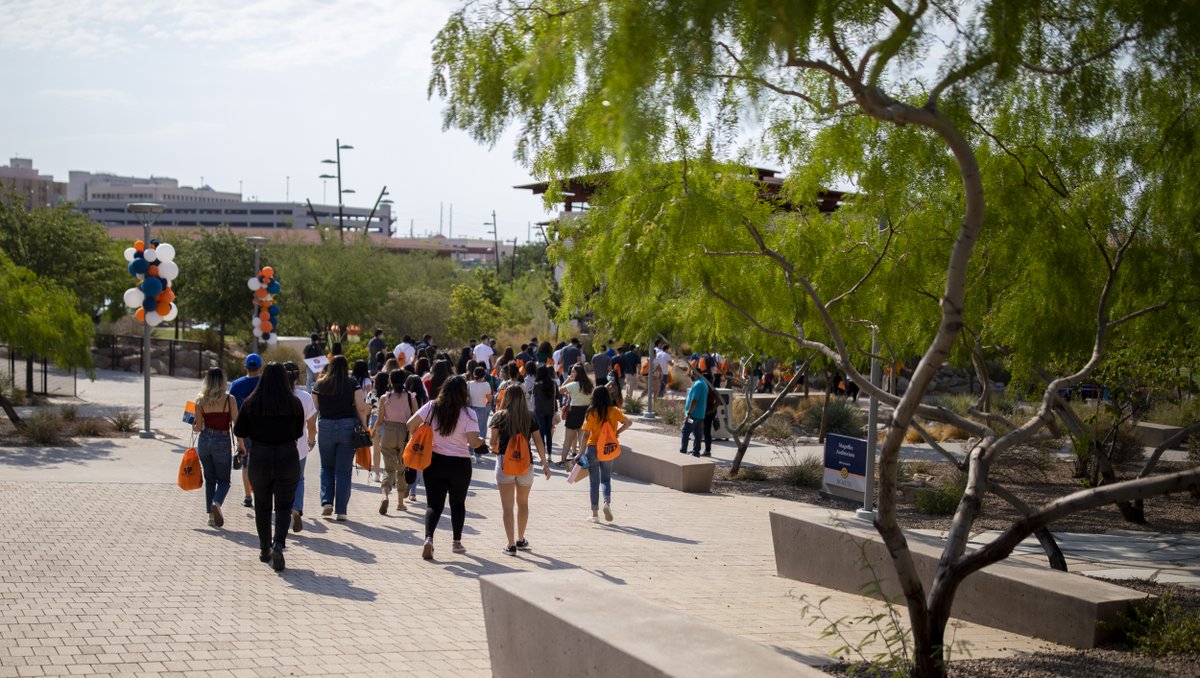 UTEP's tweet photo. Welcome to all of the new Miners who will join us next semester! ⛏️ 🎉   Incoming freshmen were celebrated during the first session of New Student Orientation (@utep_nso) on June 21, 2021. Sign up for orientation here:  https://t.co/6CxlHqlOGv https://t.co/Hom52Bsq5H