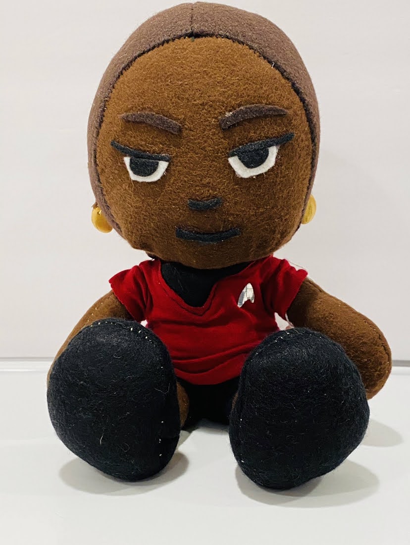 KwScissors's tweet photo. "Sorry, Neither!" If you said that about Kirk and Spock, then maybe you'd prefer Nyota Uhura instead! 12" sitting, she always brings the sass. Available in our #etsyshop July 10th! Linktree in bio. #etsy #etsyseller #plush #handmade #StarTrek #nerd #geek #smallbusiness https://t.co/6X6SpFwplK