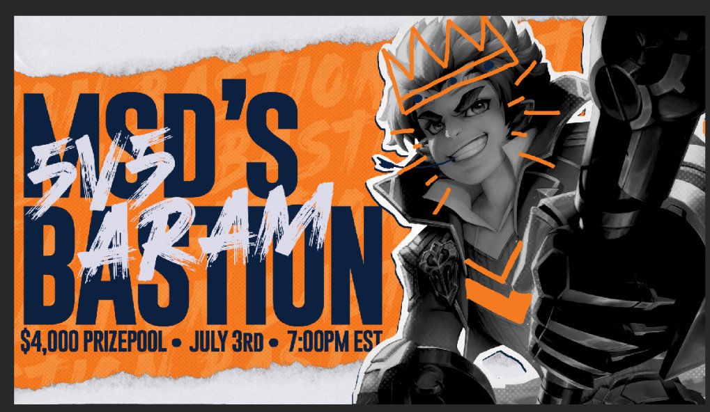 PureMSD's tweet image. $4,000 BASTION BLIND PICK 5v5 ARAM TOURNAMENT! 
When: July 3rd Saturday 7:00 pm EST! 💰💰💰
LIKE AND RETWEET THIS TWEET TO ENTER THE $100 
GIVEAWAY! MAKE SURE TO BE FOLLOWED TO WIN 
discord.gg/bastion  ENTER TOURNAMENT HERE!