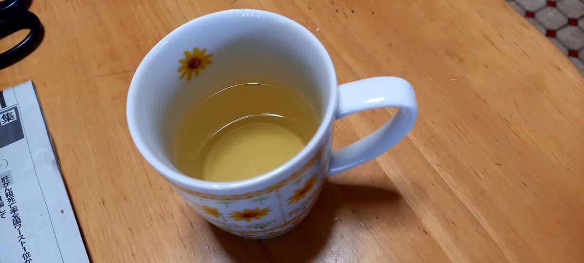 日本はっか茶２杯分だけできました。
淹れてすぐはグリーンだったのですが、しばらくすると茶色に変わりました😅
メントールの香りが強くとても清涼感があります。

#家庭菜園初心者 
#家庭菜園
