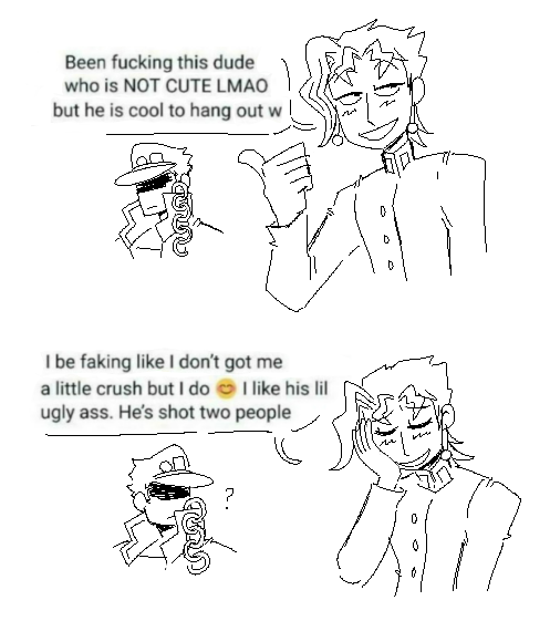 been rewatching jjba with some friends unfortunately 