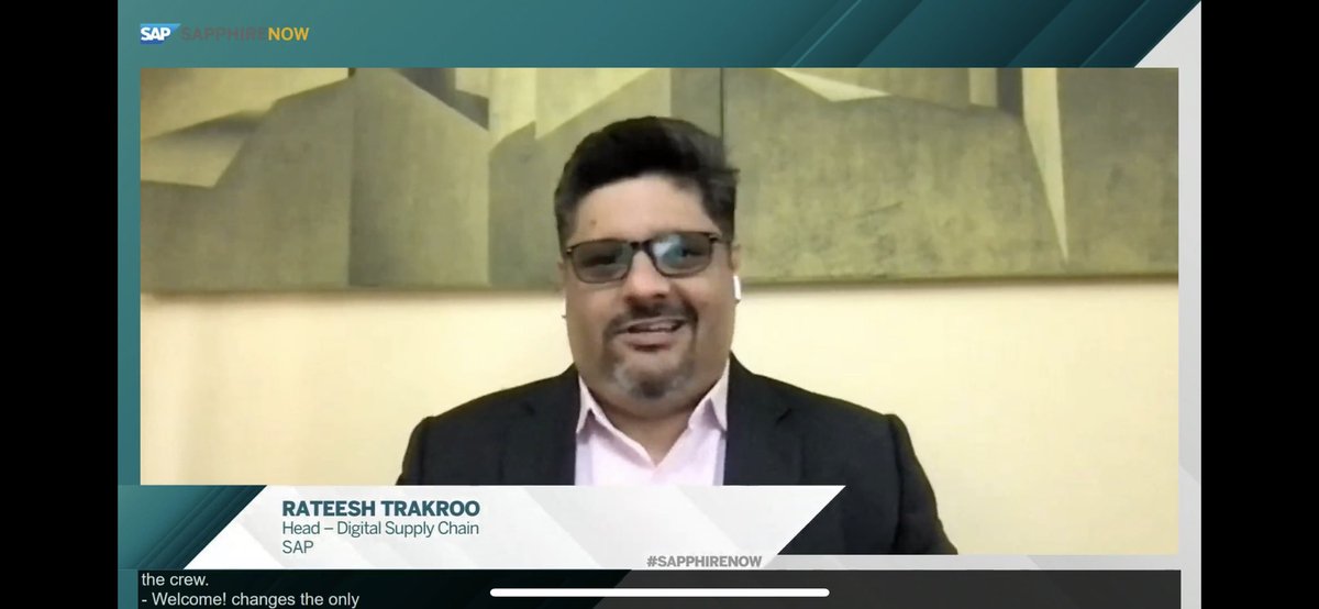 YvonLimSP's tweet photo. SAP’s Rateesh Trakroo: digitizing supply chains is not a luxury but an imperative today. The way forward is to systematically build resilience in supply chains, beyond four walls of your organization, across networks to optimize end-to-end supply chains. #SAPPHIRENOW #SupplyChain https://t.co/1BzcvrAuWt