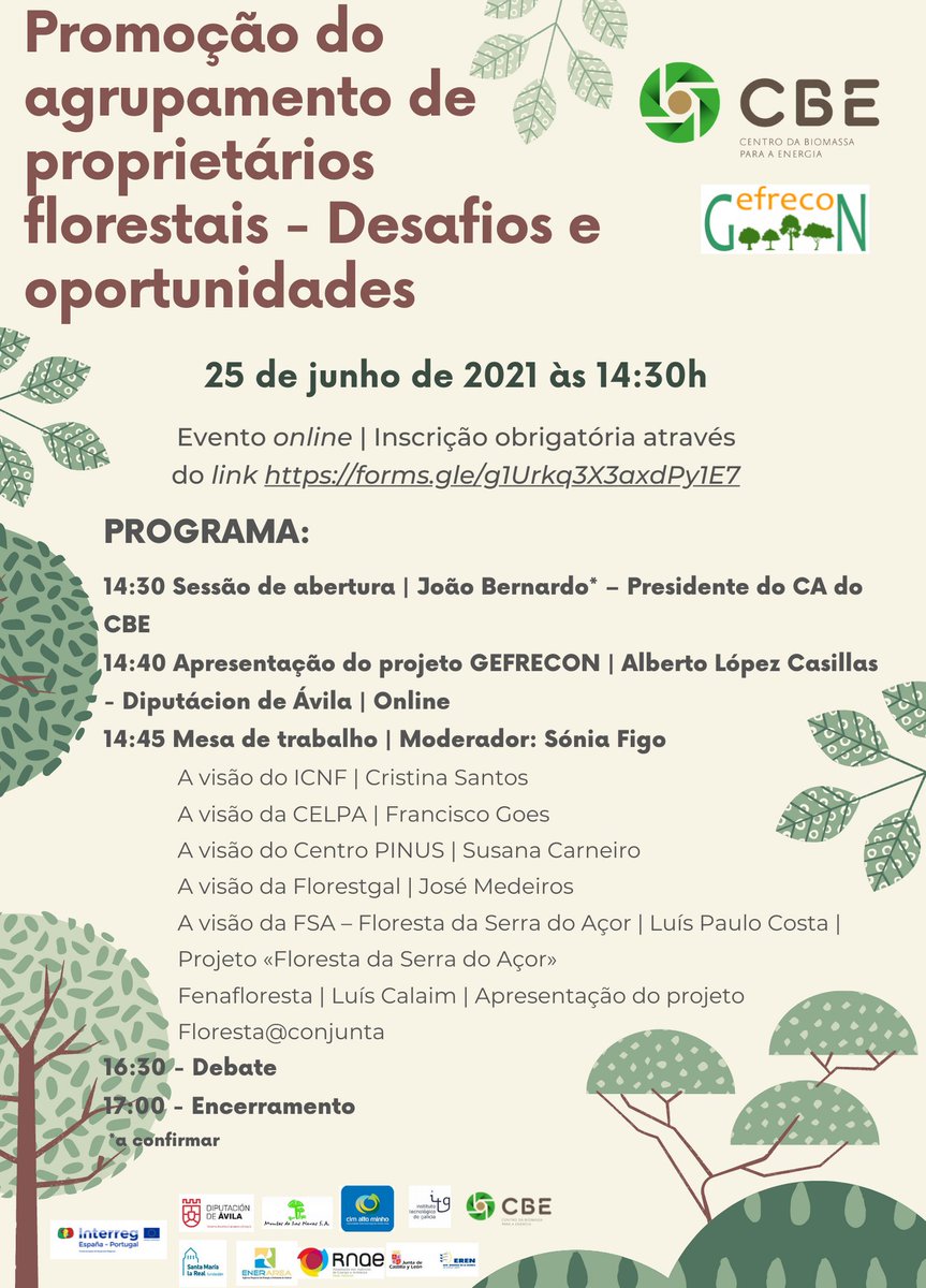 Mesa de Trabalho - Promoção do agrupamento de proprietários florestais

Inscripción: forms.gle/g1Urkq3X3axdPy…