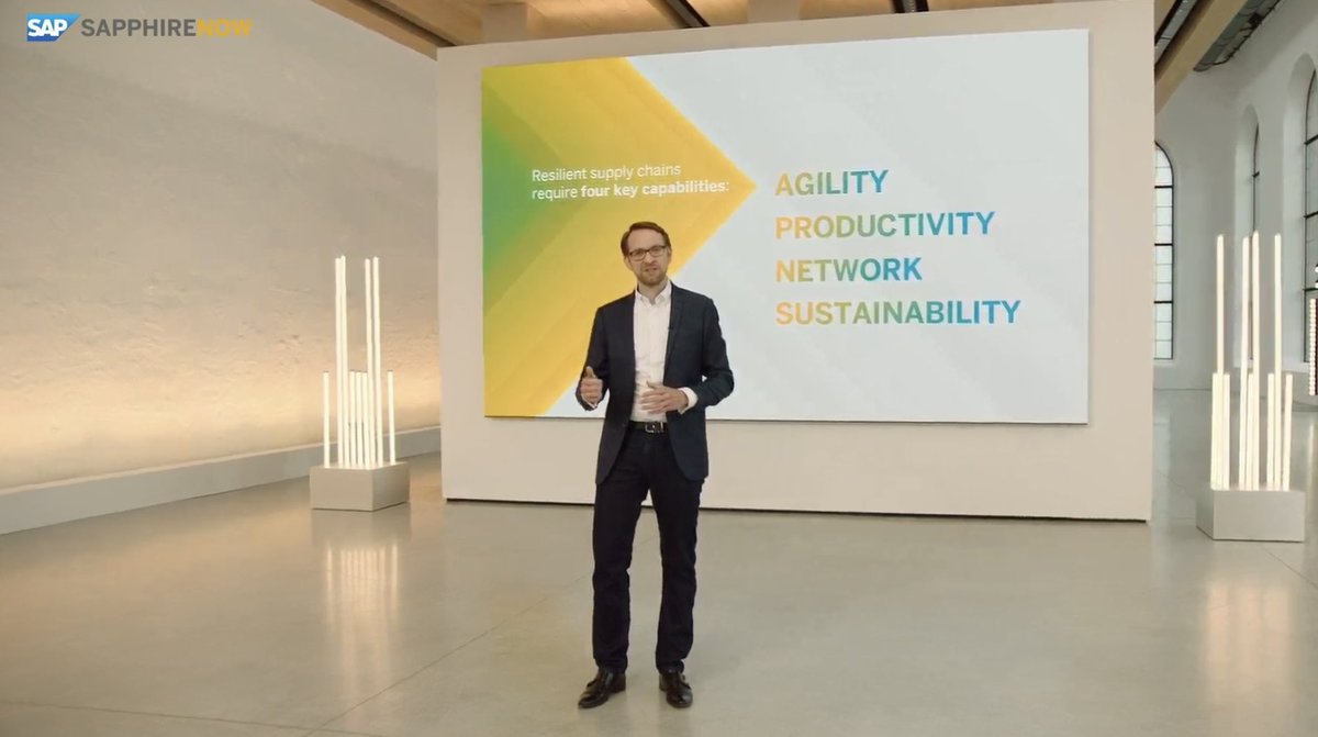 YvonLimSP's tweet photo. SAP’s Board Member, Thomas Saueressig shares strategic updates on supply chain #SAPPHIRENOW
• Synchronize Planning, key ingredient to Agility
• Increase Productivity by digitalizing industrial processes
• Network to collaborate
• Sustainability as a guiding principle https://t.co/ZbYj5Wun9f
